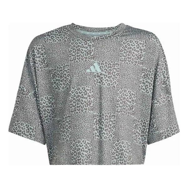 Adidas Future Icons All Over Printed KB6926 Gri Kısa Kollu Bisiklet Yaka Çocuk Tişört
