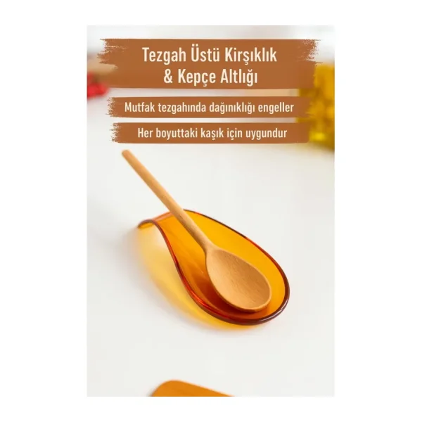 Akrilik Bal Tezgah Üstü Kirli Kaşıklık & Kepçe Altlığı
