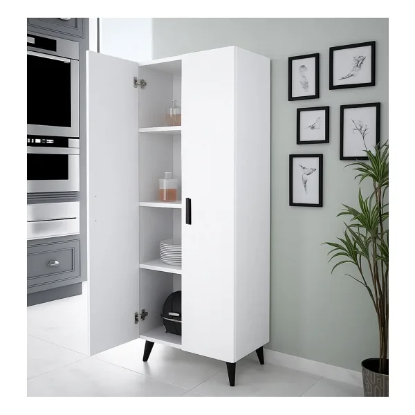 Alesta Life 2 Kapaklı 4 Raflı Mutfak Dolabı Banyo Dolabı Çok Amaçlı Dolap Beyaz