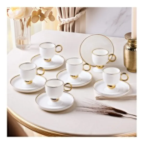 Aryıldız Margaux Gold 6 Kişilik Kahve Fincan Takımı
