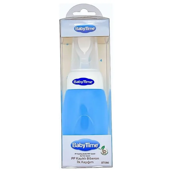 BabyTime Kaşıklı Biberon 225 ml BT086 Mavi