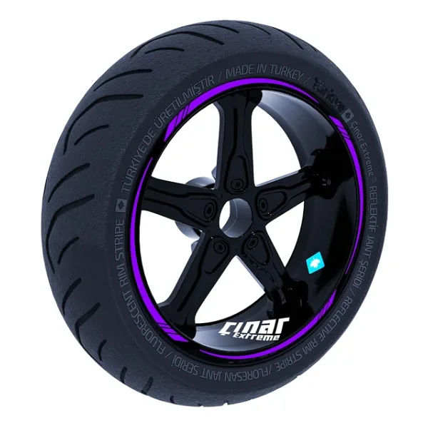 Çınar Extreme Patlıcan Moru 4 Parçalı Keskin Jant Şeridi Sticker