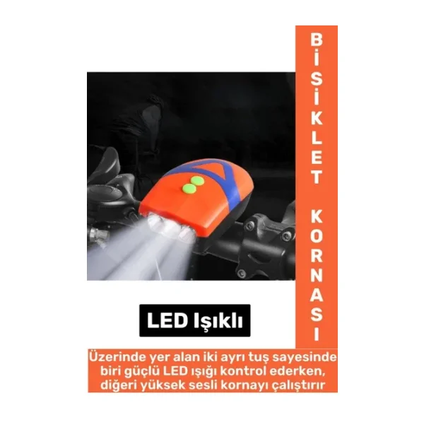 Dayanıklı Kolay Montaj Yaümur Suyuna Dayanıklı Outdoor Gece Sürüşü Güvenlik Ledli Bisiklet Kornası