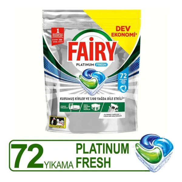 Fairy Platinum Fresh Bulaşık Makinesi Tableti 72'li
