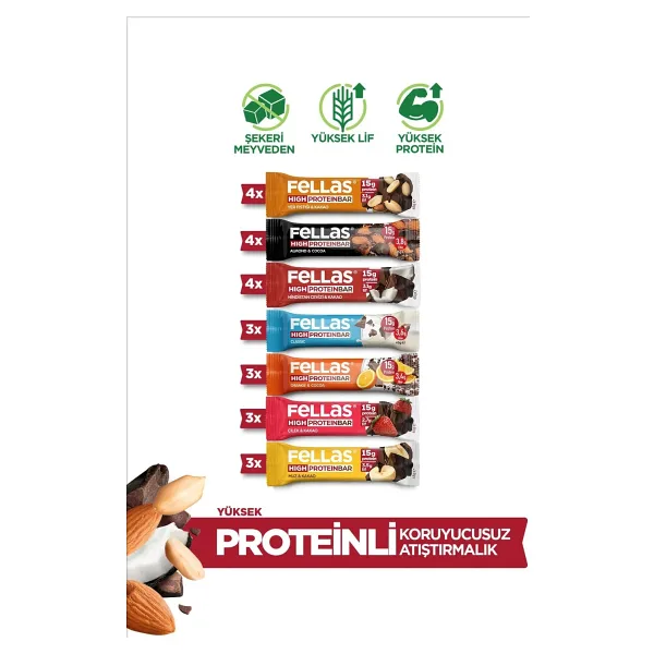 Fellas Yüksek Protein Bar Süper Karma Kutu 24 Adet