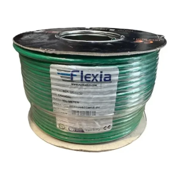 FLEXİA 100 Metre Yeşil Rg6 - U6 Tv Kablosu