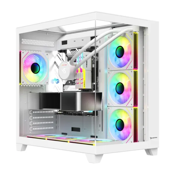 GamePower Warcry TopGlass 650W 4xARGB Temperli Cam ATX Beyaz Gaming (Oyuncu) Kasa