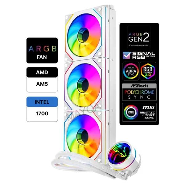 Gametech Hydra AHD360W ARGB 360 mm Beyaz İşlemci Sıvı Soğutucu