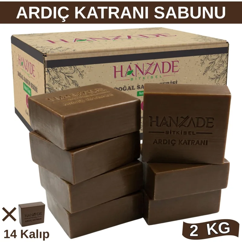 Hanzade Bitkisel Doğal El Yapımı Hatay Ardıç Katranı Sabunu Katranlı Sabun 2 kg
