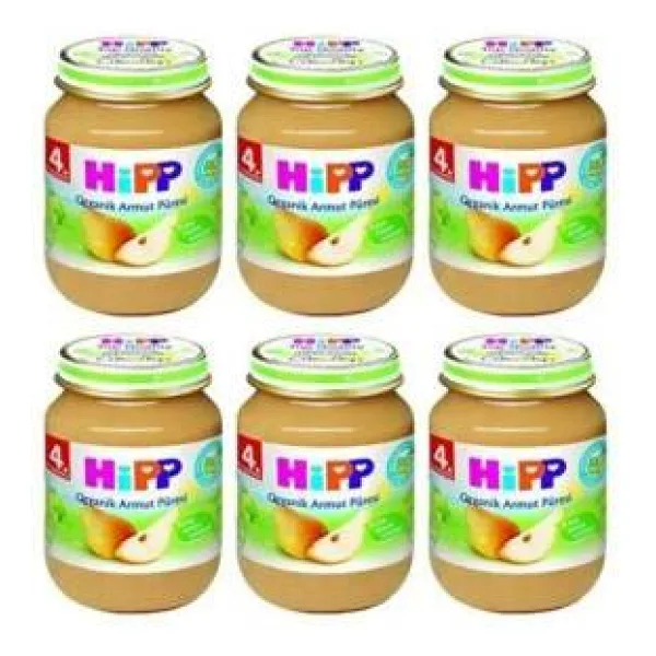 Hipp Organik Armut Püresi Kavanoz Maması 125 gr 6 Adet