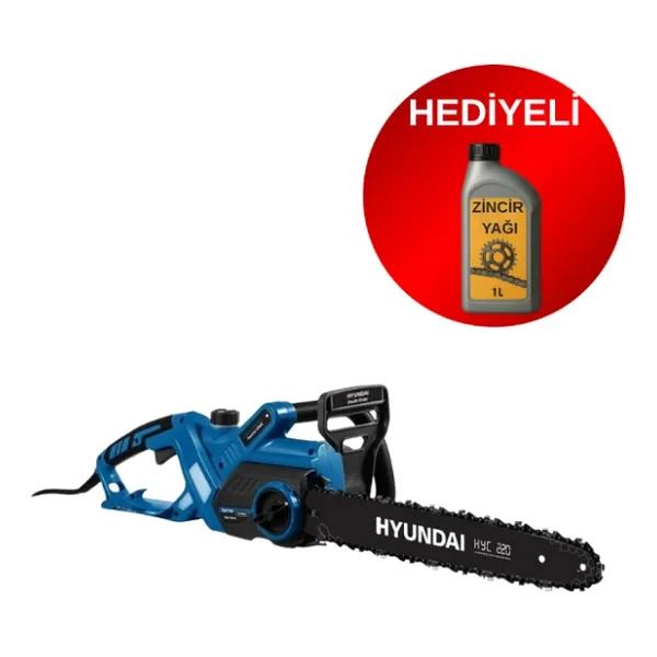 Hyundai Hyc220 Elektrikli Testere 2200W 41 Cm Kılavuz + 1 Litre Zincir Yağı Paket İçeriği