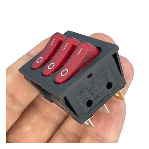 IC-135 Üçlü Işıklı Anahtar 220V ON-OFF 9P