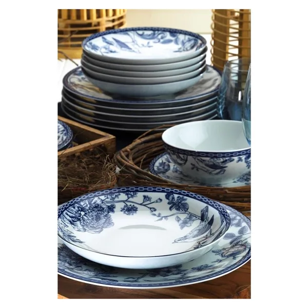 Kütahya Porselen Blue Blanc 24 Parça 6 Kişilik Yemek Takımı