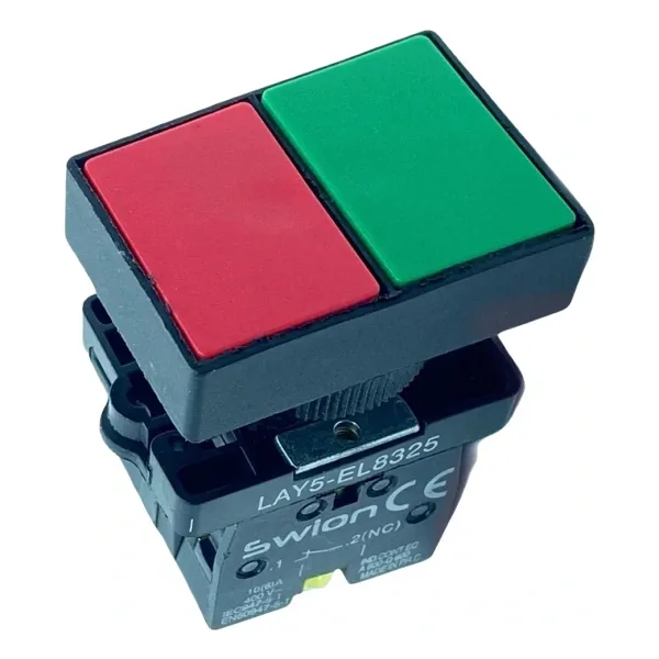 LAY5-EL8325 22mm İkiz Buton Yeşil Kırmızı