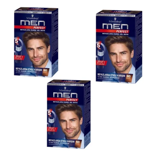 Men Perfect 60 Kahve 3 Adet Erkek Saç Boyası