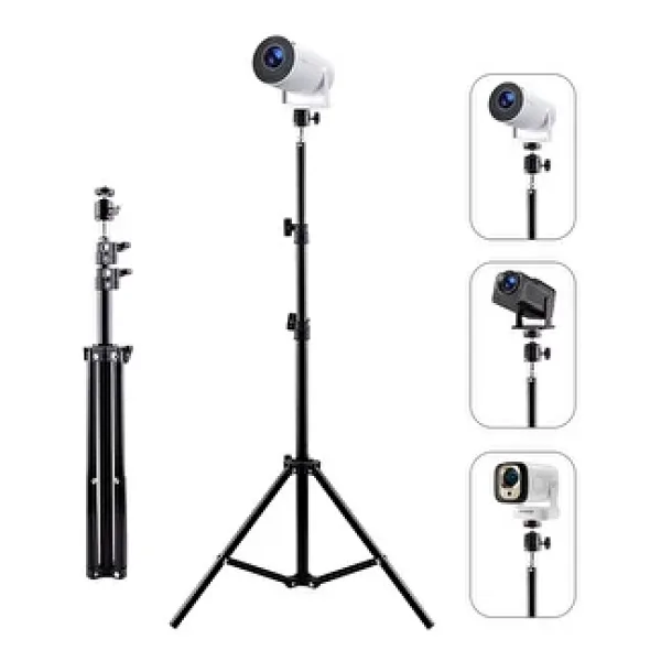 Microcase Taşınabilir Projeksiyon Cihazı Vb 1/4 Vida Girişli 2.1 mt Eğim ve Açı Ayarlamalı Tripod - AL5173
