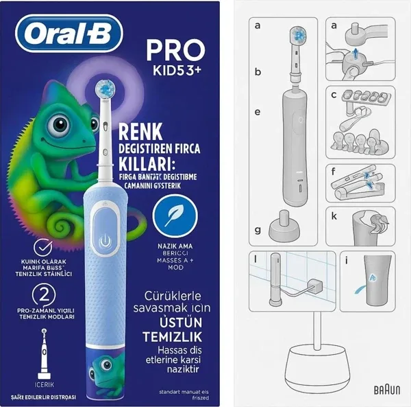Oral-B Pro Kids Bukelamun Desenli D103 Çocuk Şarjlı Diş Fırçası
