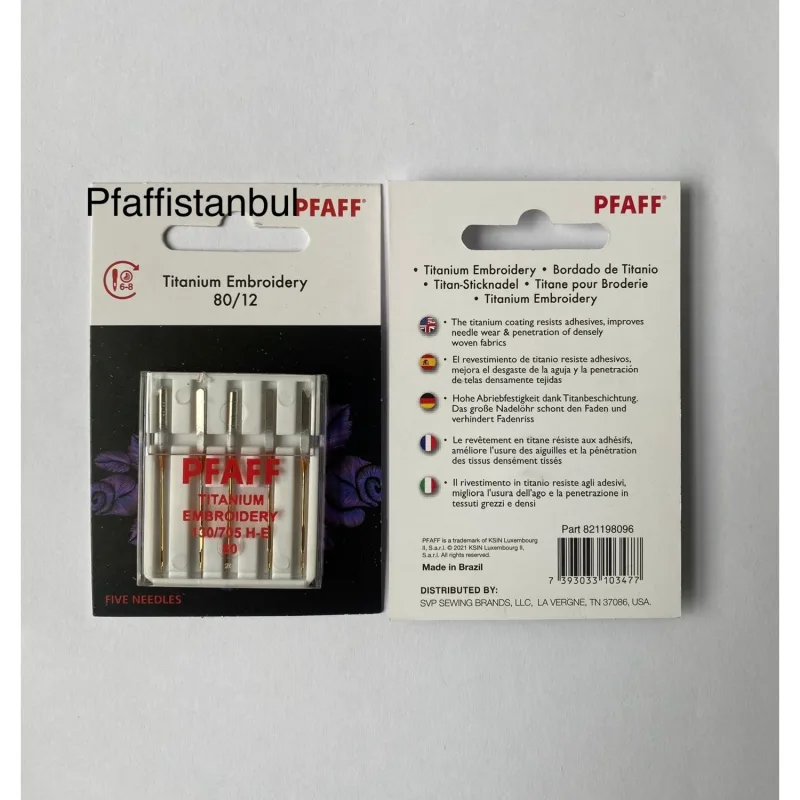 Pfaff Nakış Iğnesi 12 No. (1 Paket=5 Adet) Titanyum (821198096)