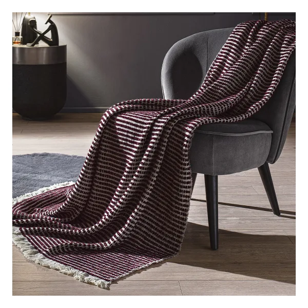 Puffy Timya Koltuk Şalı / Tv Battaniyesi / Koltuk Şalı - Mürdüm - 130 x 170 cm