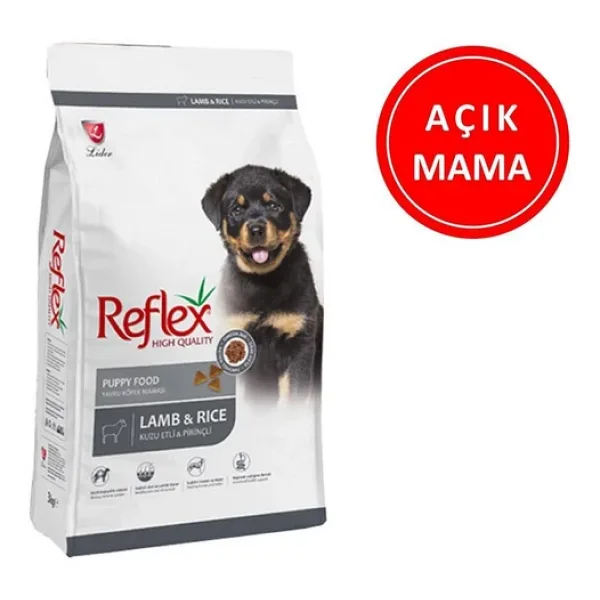 Reflex Puppy Kuzu Etli Pirinçli 1 kg Yavru Köpek Maması - Açık Paket
