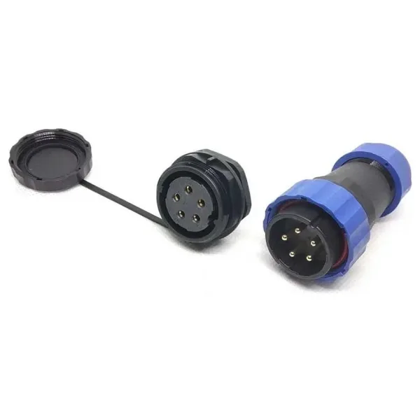 SD28 5 Pin 28mm Su Geçirmez Konnektör Takımı - Panel Tipi