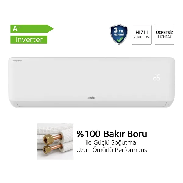 Simfer SV-4100I A++ 9000 BTU Inverter Duvar Tipi Klima