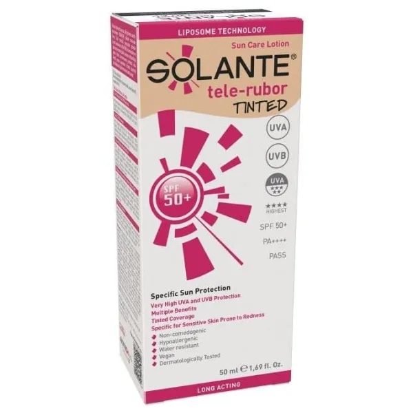Solante Tele-Rubor Renkli 50 ml 50 Faktör Güneş Losyonu