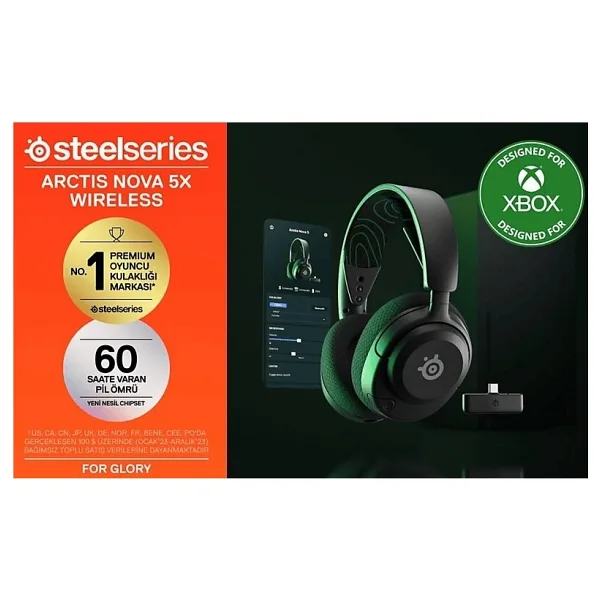 SteelSeries Arctis Nova 5X Siyah Kablosuz Kulak Üstü Oyuncu Kulaklığı