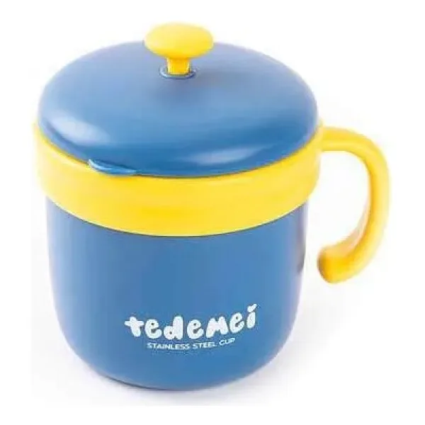 Tedemeı Paslanmaz Çelik Yuvarlak Kaşıklı Yemek Taşıma Kabı 530Ml