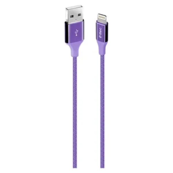 Ttec AlumiCable Extra Strong UsbA to Lightning Hızlı Data ve Fast Şarj Kablosu 120cm Mor 2DK16M