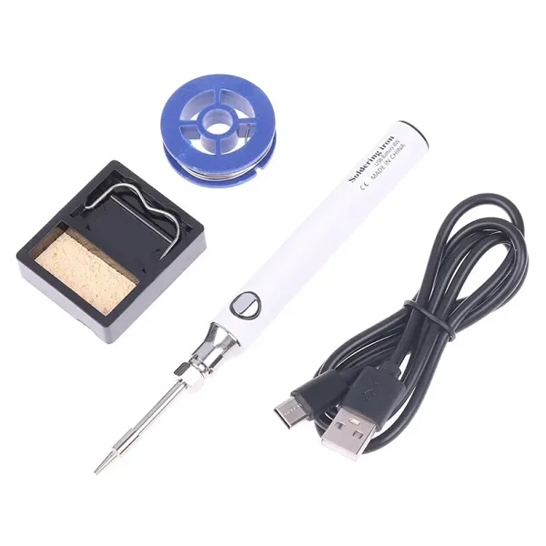 USB 5V 8W USB Beyaz Kalem Havya Seti - Sıcaklık Ayarlı Mod Seçimli