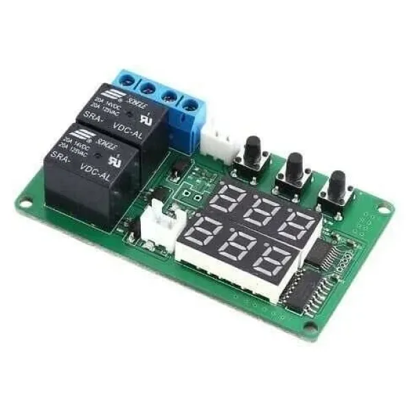 24V 2 Kanal Röle Çıkışlı Dijital Termostat - Kırmızı/Yeşil