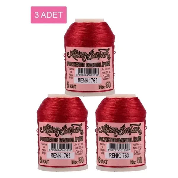 3 Adet Altınbaşak Oya ve Dantel İpi 20 gr - Royaleks - No: 763