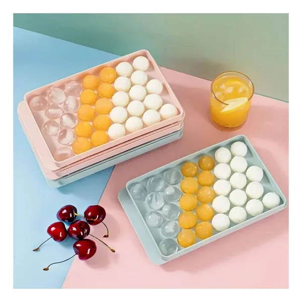 33 Hazneli Küresel Buz Kalıbı - Mavi Ve Pembe Renklerde Premium Plastik, Yeniden Kullanılabilir Tray