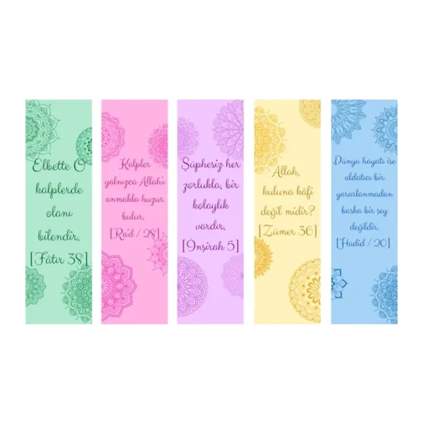 5 Adet Ayetler Kitap Ayracı (155x45 mm)