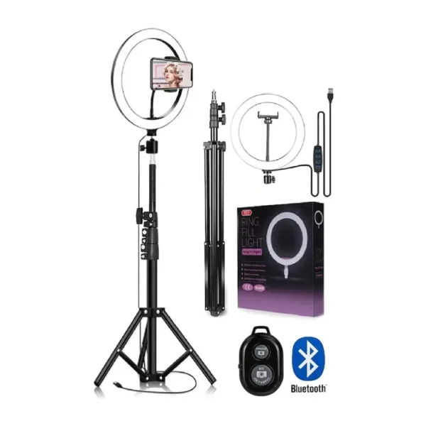Asfal Kumandalı Youtuber Selfie LED Işıklı 210 cm Tripod 10 Inç(26 Cm) Kuaför Makyaj Işığı Tiktok Işığı