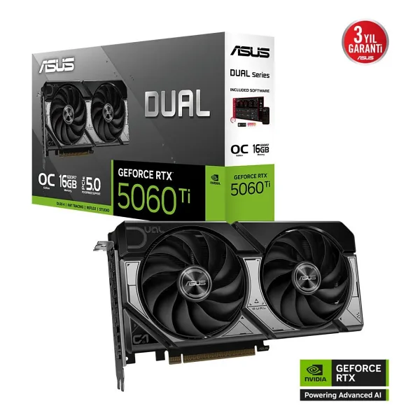 ASUS DUAL-RTX5060TI-O16G RTX5060TI 16GB GDDR7 128Bit 3xDP/1xHDMI