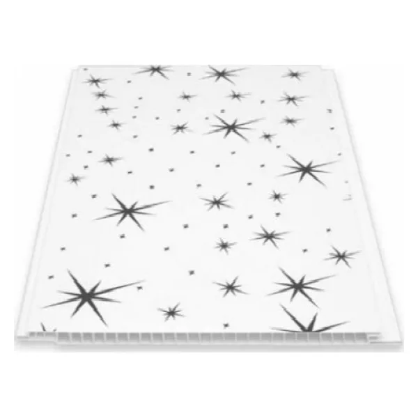 Büker Plastik Siyah Yıldızlı Plastik Pvc Duvar Tavan Lambiri 10'lu 20 cm x 1 Metre 2 Metrekare - 20 cm x 1 m