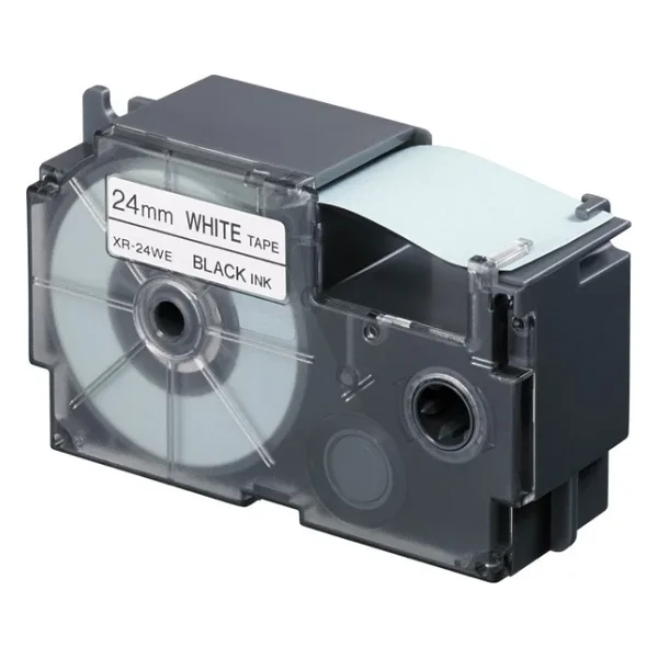 Casio XR-24WE1 (We/bk) Etiket Yazıcısı Kartuşu Beyaz Renk Üstüne Siyah Baskı