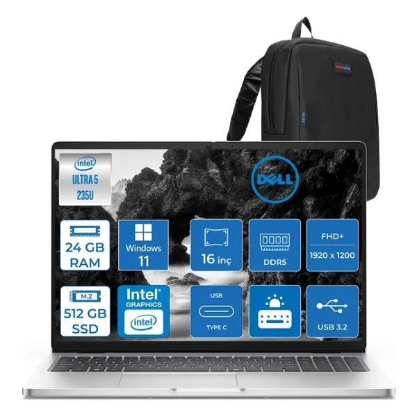 Dell Pro 16 PC16250235 Ultra 5 235U 24 GB 512 GB SSD Intel Graphics 16