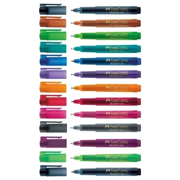 FABER CASTELL 1554 0.8 BROADPEN KEÇELİ FİNE KALEM 10 LU PAKET