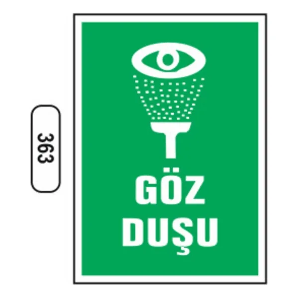 Göz Duşu Uyarı Levhası