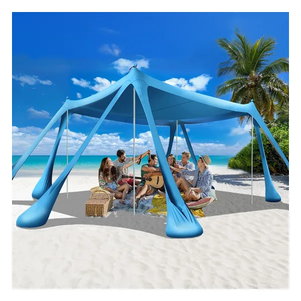 Haegs Plaj Gölgelik Tente Deniz Şemsiyesi Bahçe Gölgeliği Güneşlik Kamp Piknik 300X300CM Açık Mavi - 300-300cm Açık Mavi