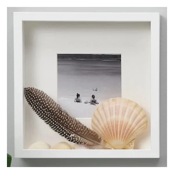 IKEA Sannahed 25x25 Cm Beyaz Çiçek Konabilen Derin Kutu Çerçeve Ahşap Fotoğraf Resim Çerçevesi