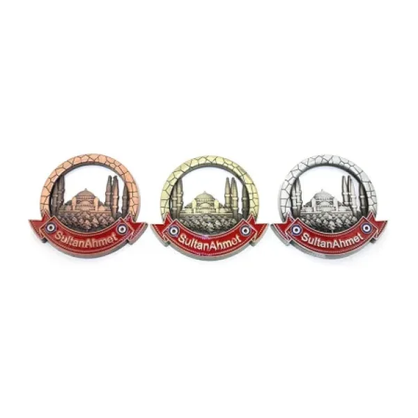 İstanbul Temalı Metal Magnet Sultanahmet Yuvarlak Tasarımlı