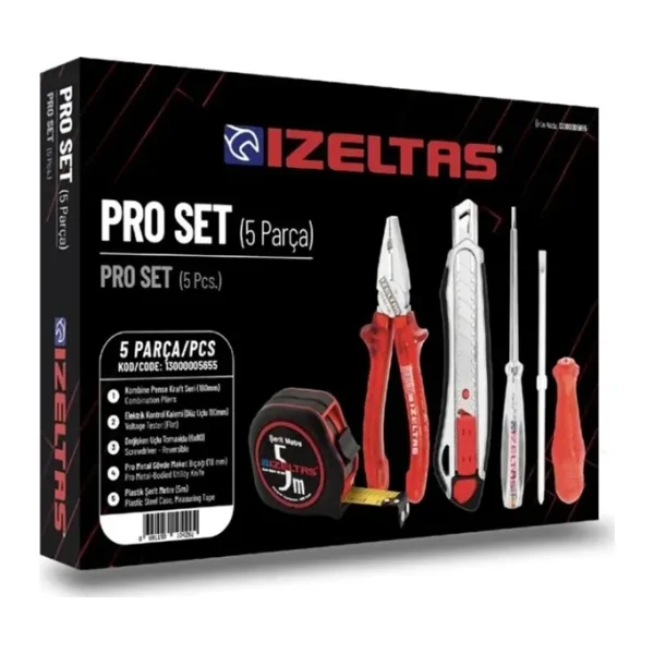 İzeltaş 13000005655 Pro Set 5 Parça El Aletleri Seti