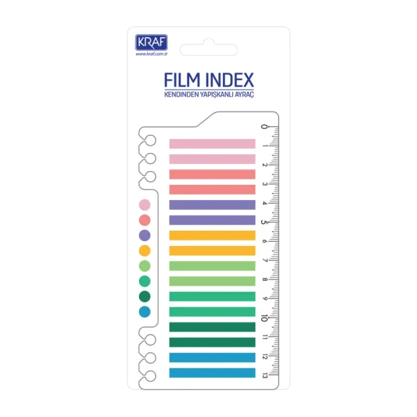 Kraf Index Fılm ( PP) 6x45mm 16'lı X 20yp Cetvelli Brıght Color 16645-1