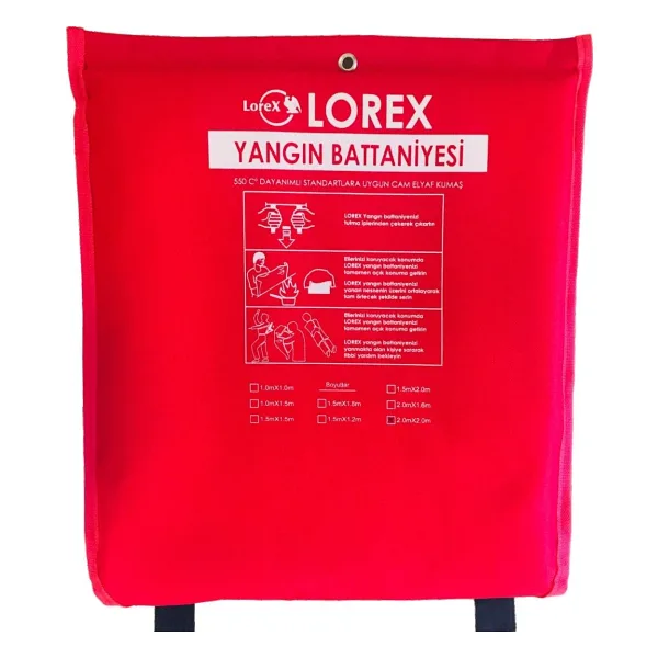LOREX LR-FB2020C Yangın Battaniyesi 200cm x 200cm, Yangın Battaniyesi 200x200 Çantalı (1)