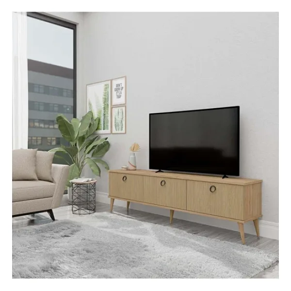 Mezza 1372 Lexus 180 Cm Ahşap Ayaklı Tv Ünitesi Sepet - Yunus