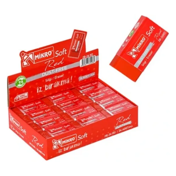 Mikro Silgi Soft Kırmızı 2b-24rd (24 Lü Paket)